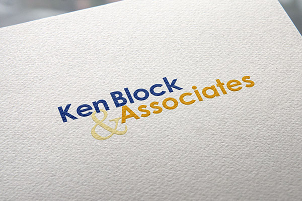 Ken Block & Associates logo printed on a paper